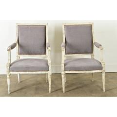 French Pair of 19th Century Louis XVI Fauteuils - 3877206