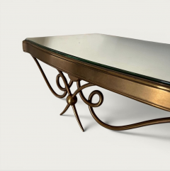 French Pair of Bedside Vanity Gilded Metal and Mirror Tables circa 1940 - 4613037