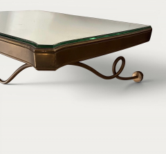 French Pair of Bedside Vanity Gilded Metal and Mirror Tables circa 1940 - 4613038