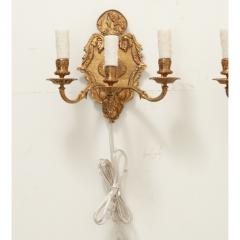 French Pair of Brass Sconces - 3491998