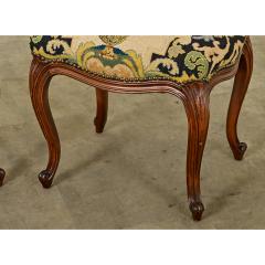 French Pair of Louis XV style Stools with Needlepoint - 3862114
