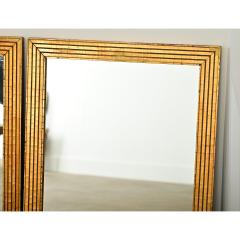 French Pair of Louis XVI Style Reeded Gilt Mirrors - 4282195