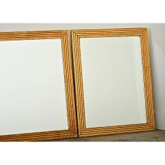 French Pair of Louis XVI Style Reeded Gilt Mirrors - 4282211