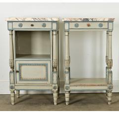 French Pair of Louis XVI style Painted Bedside Tables - 3870155