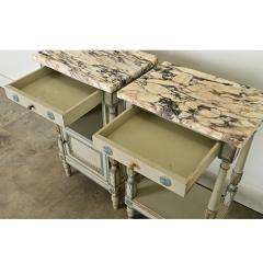 French Pair of Louis XVI style Painted Bedside Tables - 3870217