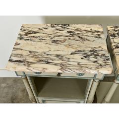 French Pair of Louis XVI style Painted Bedside Tables - 3870225
