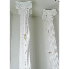 French Pair of Massive Painted Columns - 3877269