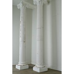 French Pair of Massive Painted Columns - 3877270