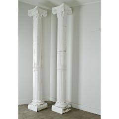 French Pair of Massive Painted Columns - 3877413