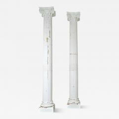 French Pair of Massive Painted Columns - 3883812