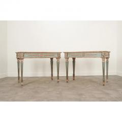 French Pair of Painted Louis XVI Style Consoles - 2805863