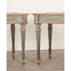 French Pair of Painted Louis XVI Style Consoles - 2805868