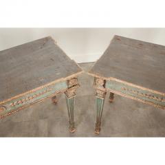 French Pair of Painted Louis XVI Style Consoles - 2805939