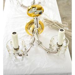 French Pair of Vintage Brass and Crystal Wall Sconces - 4254652