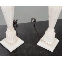 French Pair of Vintage Marble Lamps - 2558931
