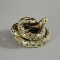 French Palissy Majolica Coiled Snake Figure - 2608249