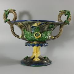 French Palissy Majolica Jardiniere with Snake Handles - 2749673