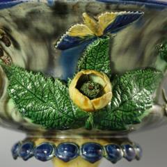 French Palissy Majolica Jardiniere with Snake Handles - 2749680