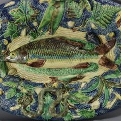 French Palissy Majolica Platter with Fish - 3949627