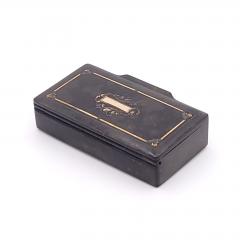 French Papier m ch Snuff Box Inlaid with Gold circa 1840 - 2702751