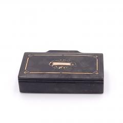 French Papier m ch Snuff Box Inlaid with Gold circa 1840 - 2702752