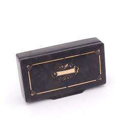 French Papier m ch Snuff Box Inlaid with Gold circa 1840 - 2702756