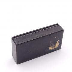 French Papier m ch Snuff Box Inlaid with Gold circa 1840 - 2702757