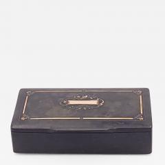 French Papier m ch Snuff Box Inlaid with Gold circa 1840 - 2709370
