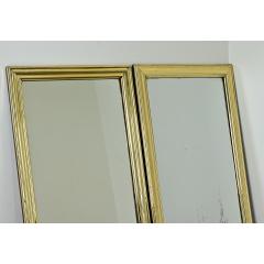 French Parisian Pair of Brass Bistro Mirrors - 3820258