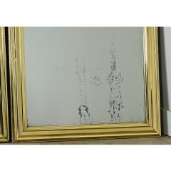 French Parisian Pair of Brass Bistro Mirrors - 3820267