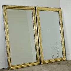 French Parisian Pair of Brass Bistro Mirrors - 3820288