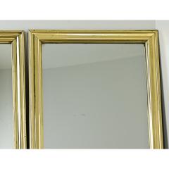 French Parisian Pair of Brass Bistro Mirrors - 3820324