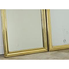 French Parisian Pair of Brass Bistro Mirrors - 3820373