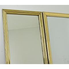 French Parisian Pair of Brass Bistro Mirrors - 3820390