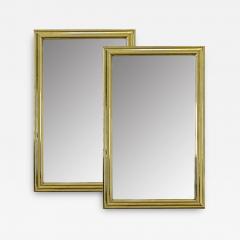 French Parisian Pair of Brass Bistro Mirrors - 3841365