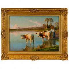 French Pastoral Oil Painting Signed by F lix Planquette Late 19th Century - 3415446