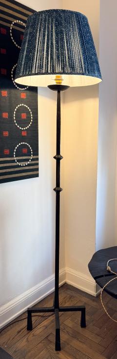 French Patinated Iron Floor Lamp circa 1970 - 3895309