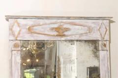 French Period Directoire Trumeau Mirror with Distressed Paint Late 18th Century - 3416814