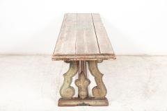 French Polychrome Painted Lyre Trestle Table - 2487105