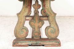 French Polychrome Painted Lyre Trestle Table - 2487108