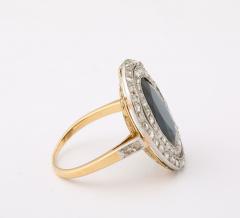 French Pompadour Oval Sapphire Ring with Rose Cut Diamonds - 4141400