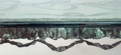 French Post War Design Verdigris Patinated Bronze Rectangular Dining Table - 443121