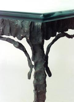 French Post War Design Verdigris Patinated Bronze Rectangular Dining Table - 443123