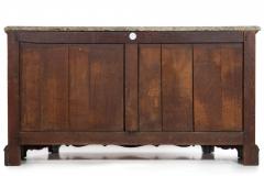 French Provincial Antique Oak and Marble Buffet Sideboard Cabinet ca 1880 - 4501472