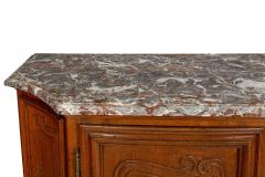 French Provincial Antique Oak and Marble Buffet Sideboard Cabinet ca 1880 - 4501483
