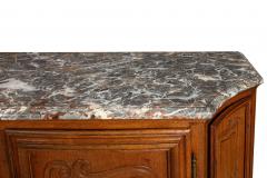 French Provincial Antique Oak and Marble Buffet Sideboard Cabinet ca 1880 - 4501484