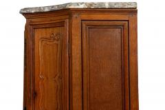 French Provincial Antique Oak and Marble Buffet Sideboard Cabinet ca 1880 - 4501488