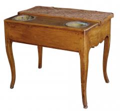 French Provincial Beechwood and Marble Rafraichissoir Wine Cooler Table - 1101293