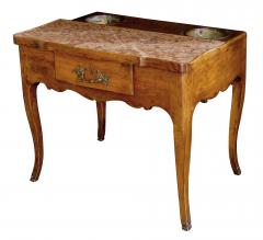 French Provincial Beechwood and Marble Rafraichissoir Wine Cooler Table - 1101296