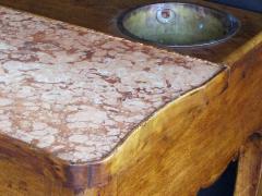 French Provincial Beechwood and Marble Rafraichissoir Wine Cooler Table - 1101297